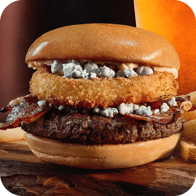 western blue bacon burger
