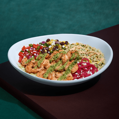 mimis bowl with shrimp