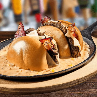 Skillet Queso Burger